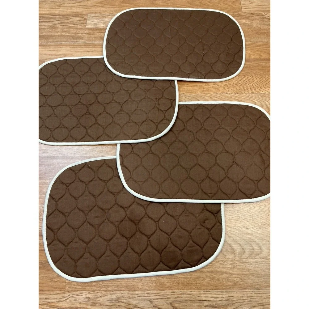 Vintage‎ 1980s Cottagecore Placemats with Napkins Set of 4 Floral Brown NEW